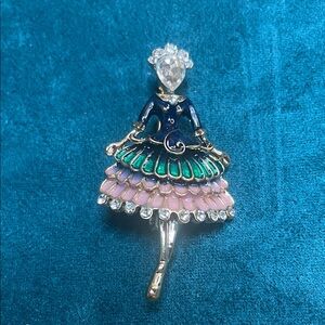 Elegant Multicolor Dancer Brooch
